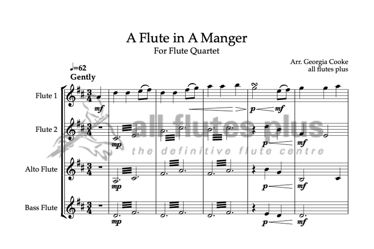 A Flute in A Manger-Flute Quartet-Digital Download