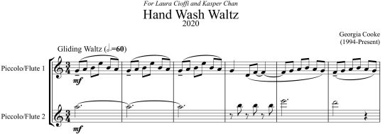 Cooke - Hand Wash Waltz - 2 Picc/Fl